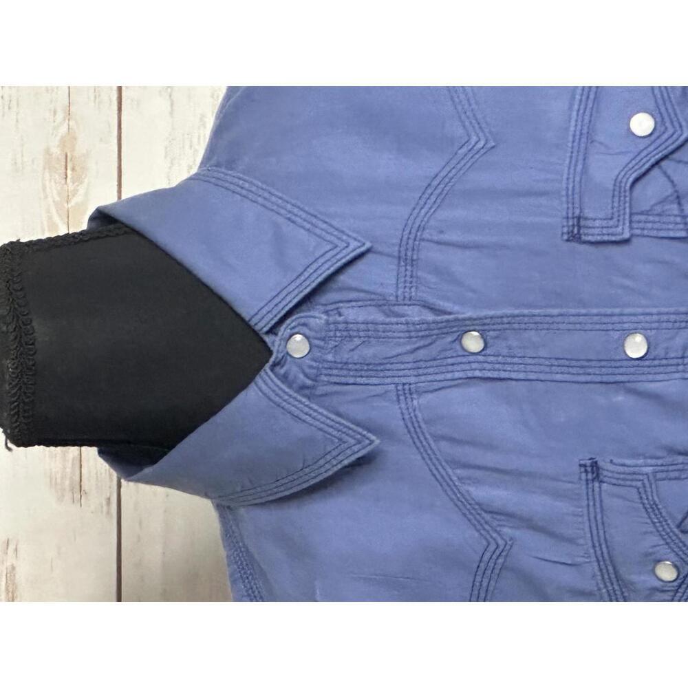 True Religion blue unisex Western long sleeve button-up shirt Size Small - Picture 2 of 8